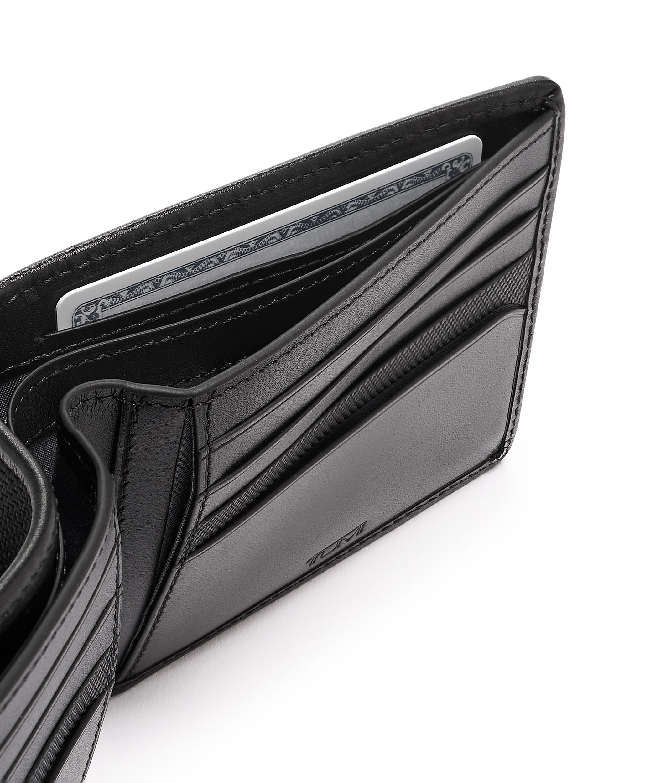 Tumi black leather wallet sale